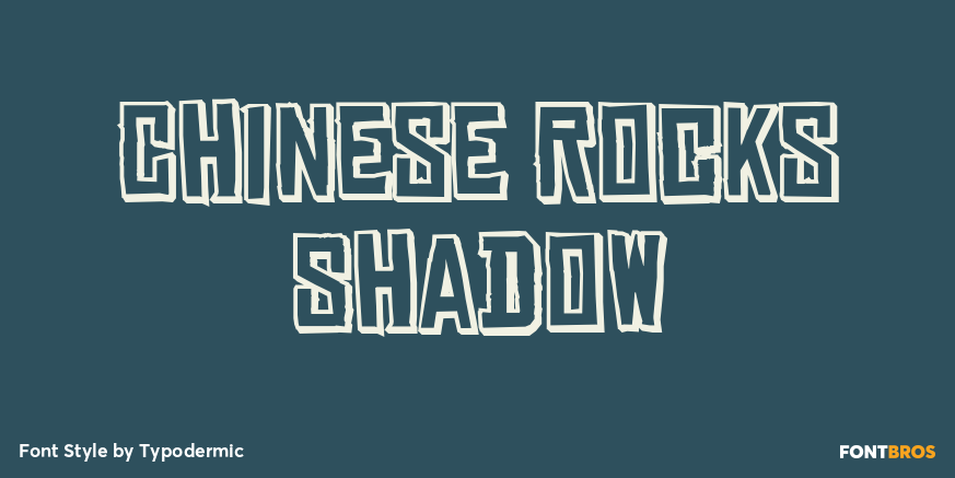 Chinese Rocks Shadow Font Poster #1