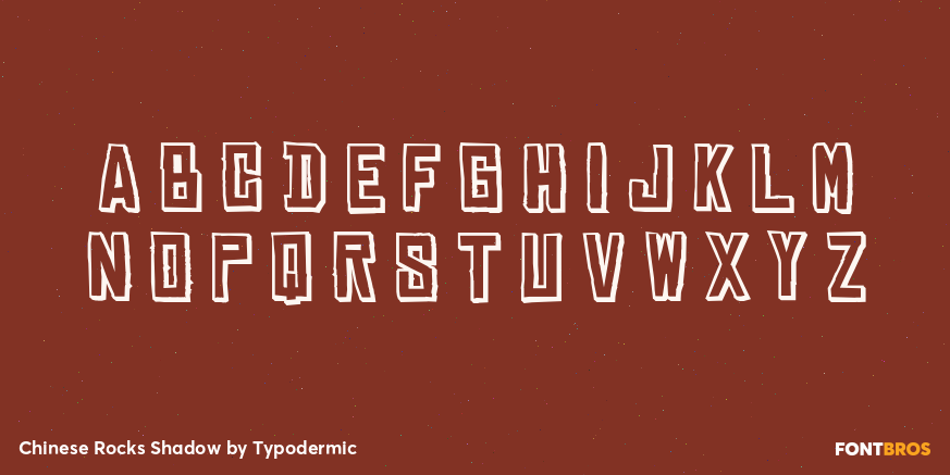 Chinese Rocks Shadow Font Poster #2