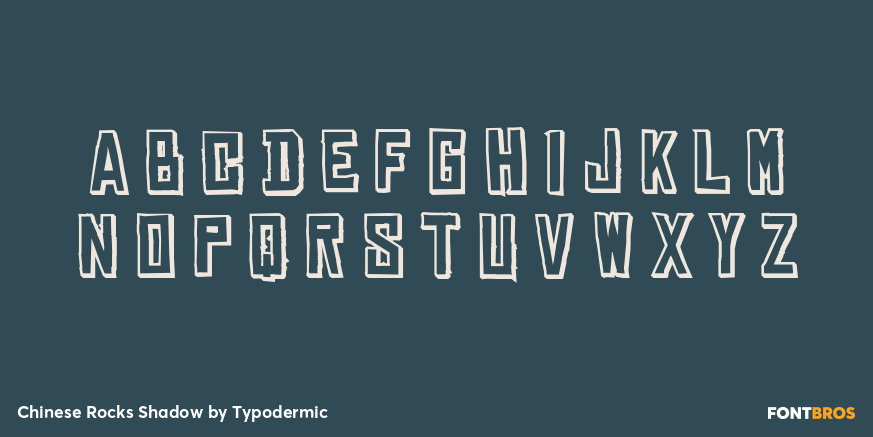 Chinese Rocks Shadow Font Poster #1
