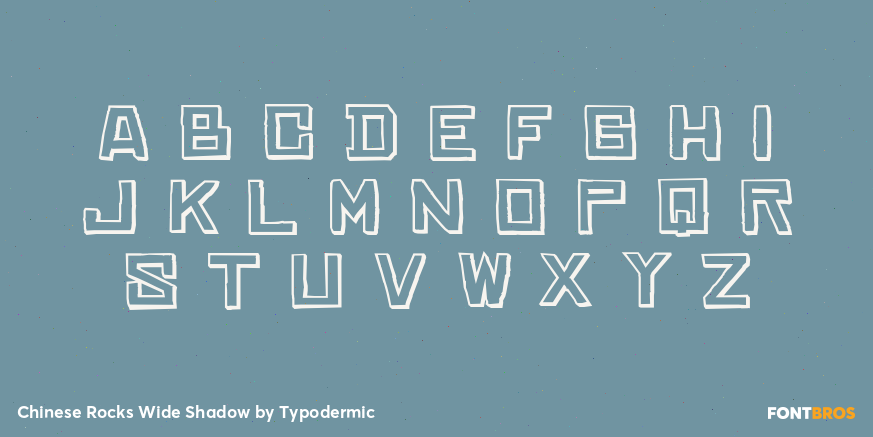 Chinese Rocks Wide Shadow Font Poster #2