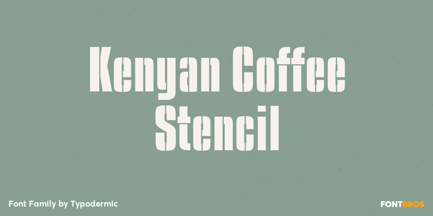 Kenyan Coffee Stencil Font Poster