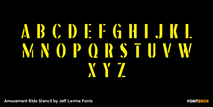 Amusement Ride Stencil Font Poster #2