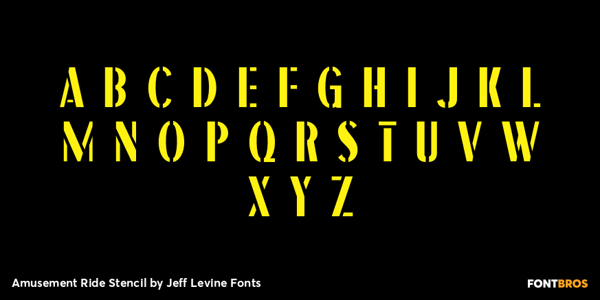 Amusement Ride Stencil Font Poster #3