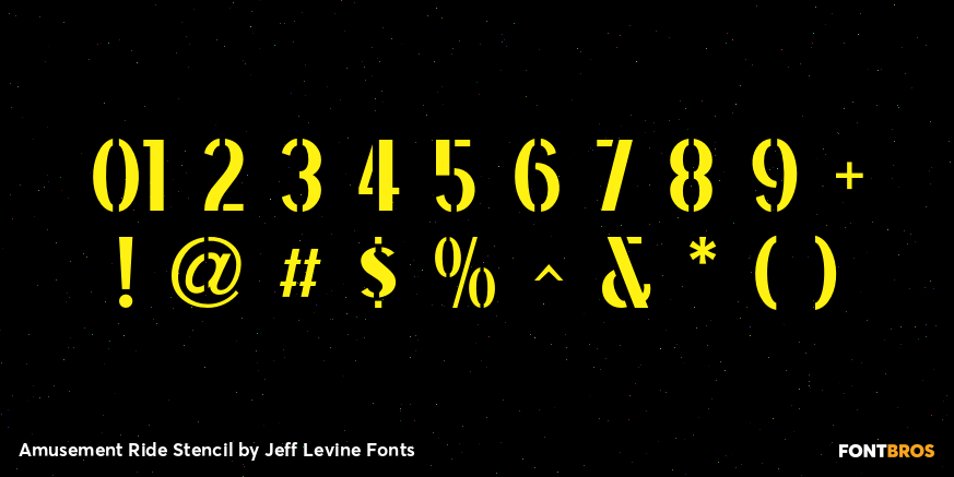 Amusement Ride Stencil Font Poster #4