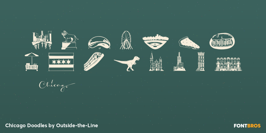 Chicago Doodles Font Poster #2