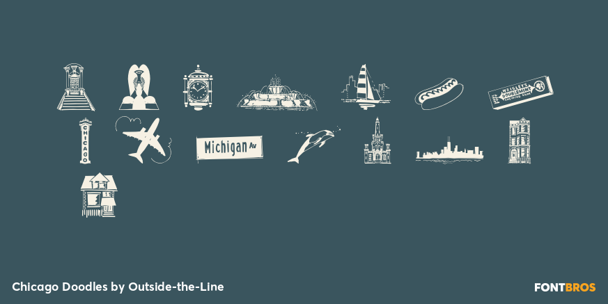 Chicago Doodles Font Poster #3