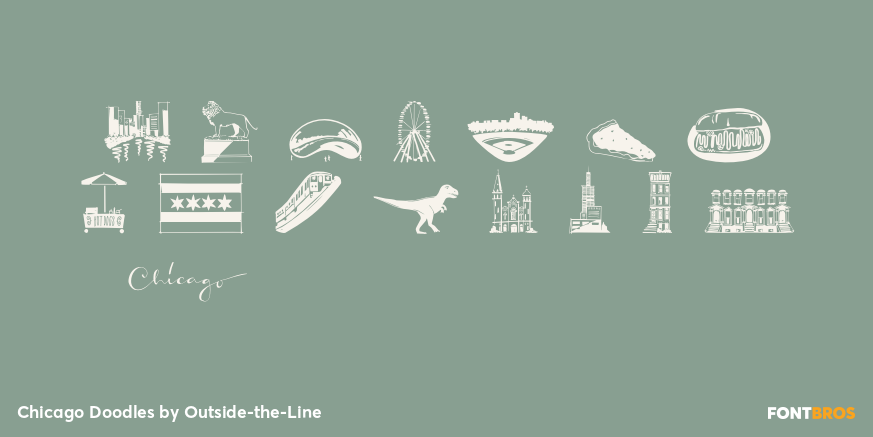 Chicago Doodles Font Poster #1