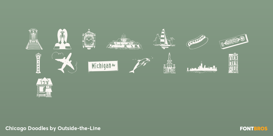 Chicago Doodles Font Poster #1