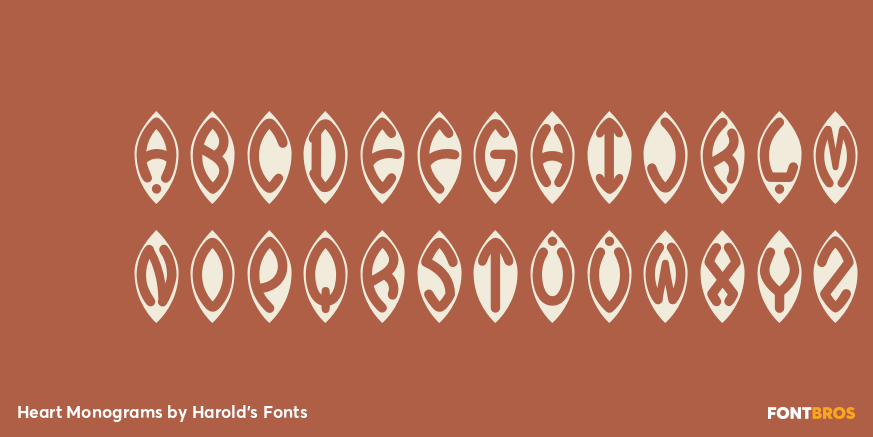 Heart Monograms Font Poster #2