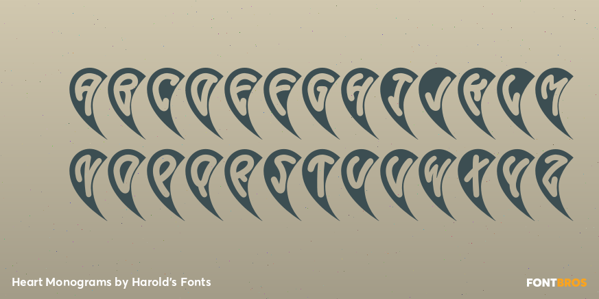 Heart Monograms Font Poster #3