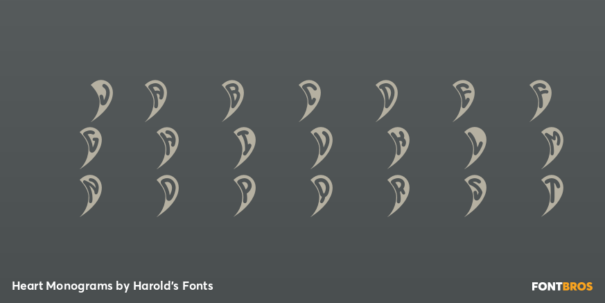 Heart Monograms Font Poster #4