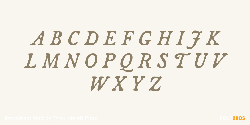 Broadsheet Italic Font Poster #2