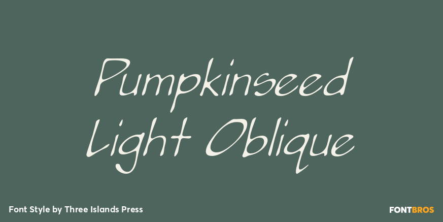 Pumpkinseed Light Oblique Font Poster #1