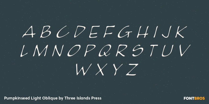 Pumpkinseed Light Oblique Font Poster #2