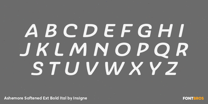 Ashemore Softened Ext Bold Ital Font Poster #2