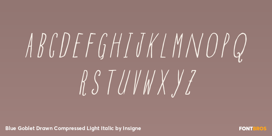 Blue Goblet Drawn Compressed Light Italic Font Poster #1