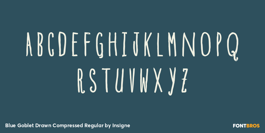 Blue Goblet Drawn Compressed Regular Font Poster #2