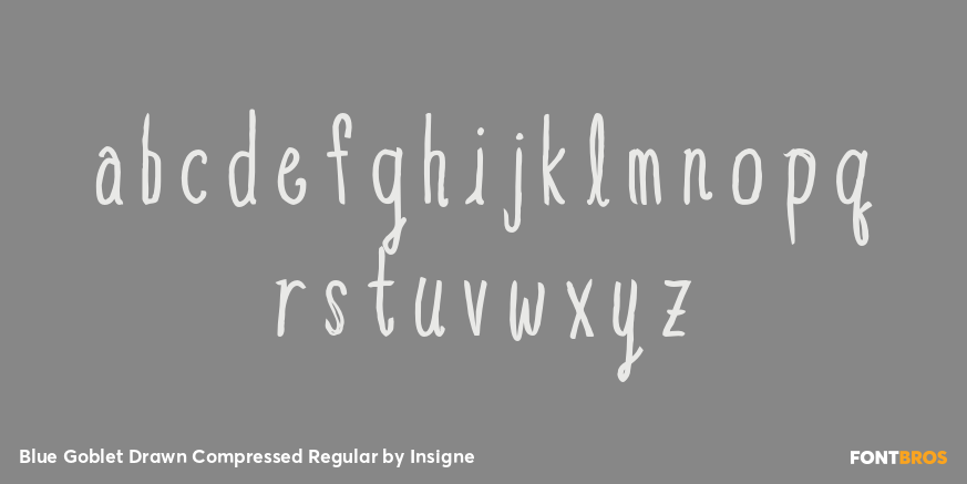 Blue Goblet Drawn Compressed Regular Font Poster #3