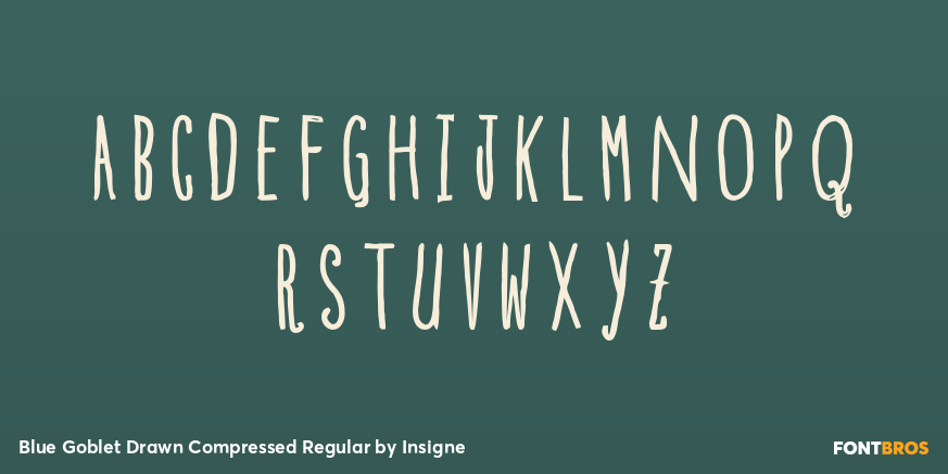 Blue Goblet Drawn Compressed Regular Font Poster #1