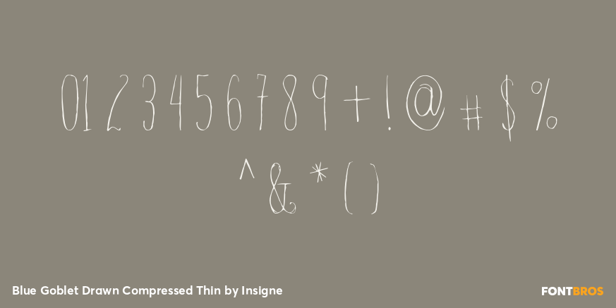 Blue Goblet Drawn Compressed Thin Font Poster #1