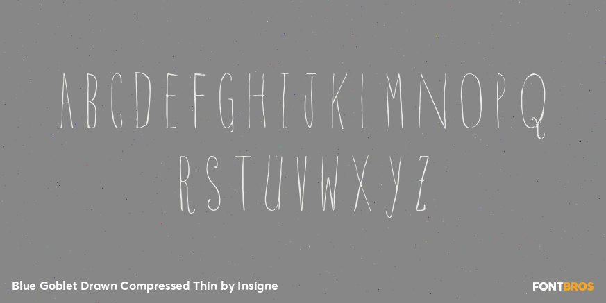 Blue Goblet Drawn Compressed Thin Font Poster #1