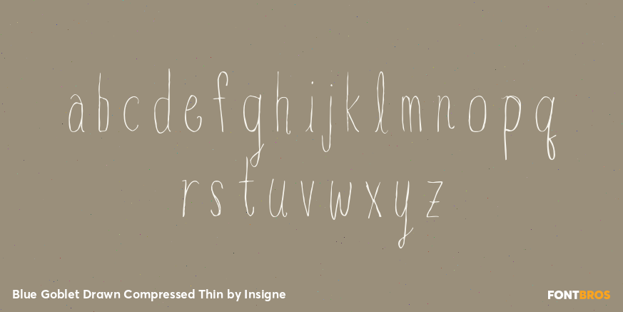 Blue Goblet Drawn Compressed Thin Font Poster #1