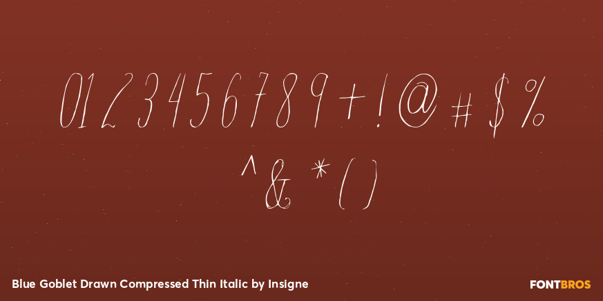 Blue Goblet Drawn Compressed Thin Italic Font Poster #1