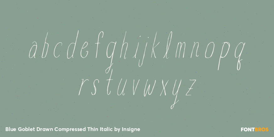 Blue Goblet Drawn Compressed Thin Italic Font Poster #3