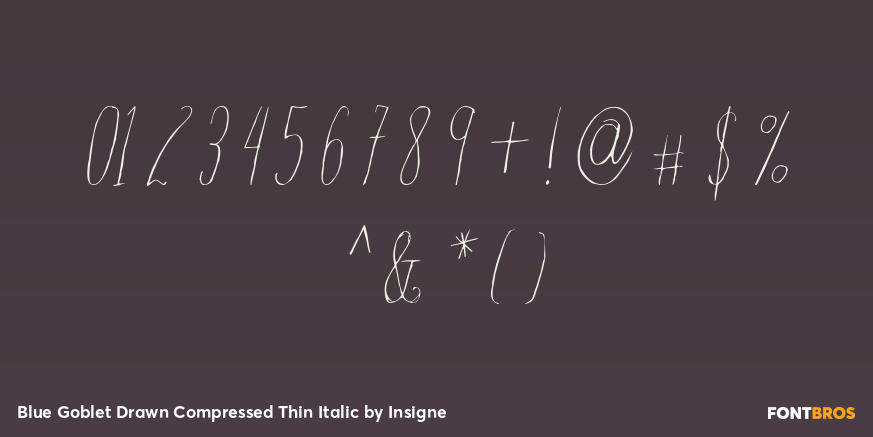 Blue Goblet Drawn Compressed Thin Italic Font Poster #4