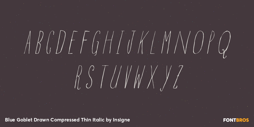 Blue Goblet Drawn Compressed Thin Italic Font Poster #1