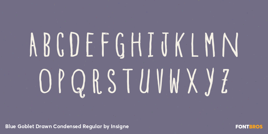 Blue Goblet Drawn Condensed Regular Font Poster #2