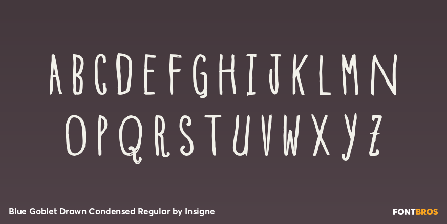 Blue Goblet Drawn Condensed Regular Font Poster #1