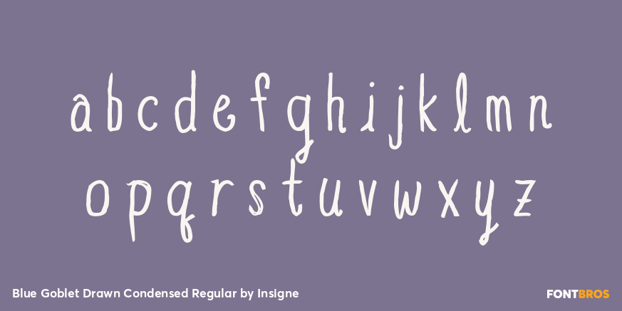 Blue Goblet Drawn Condensed Regular Font Poster #1