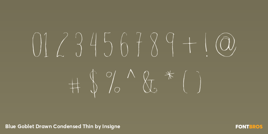 Blue Goblet Drawn Condensed Thin Font Poster #1