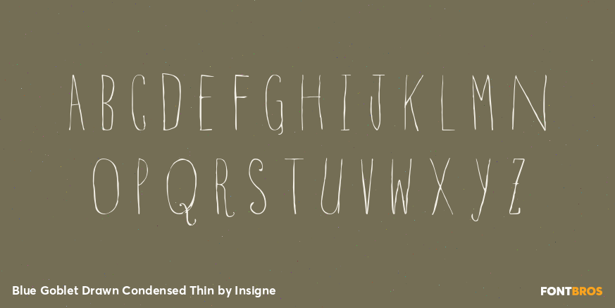 Blue Goblet Drawn Condensed Thin Font Poster #2