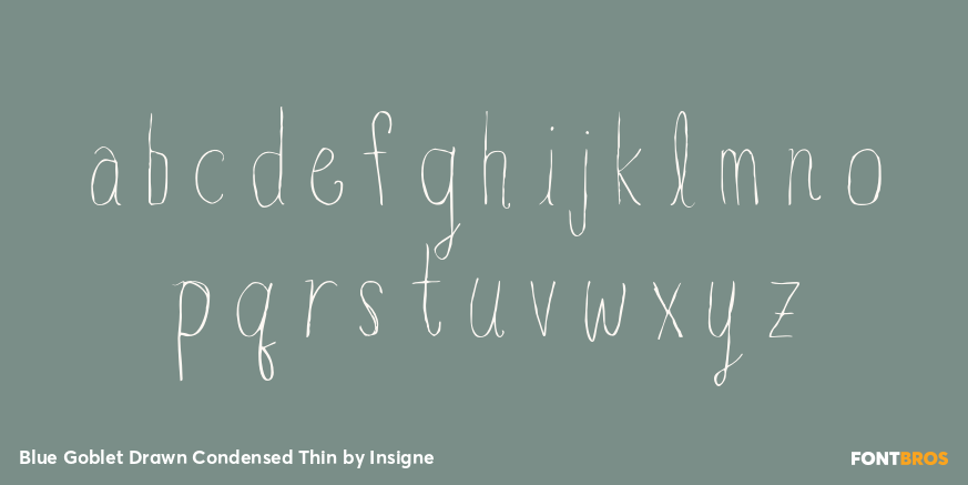 Blue Goblet Drawn Condensed Thin Font Poster #3