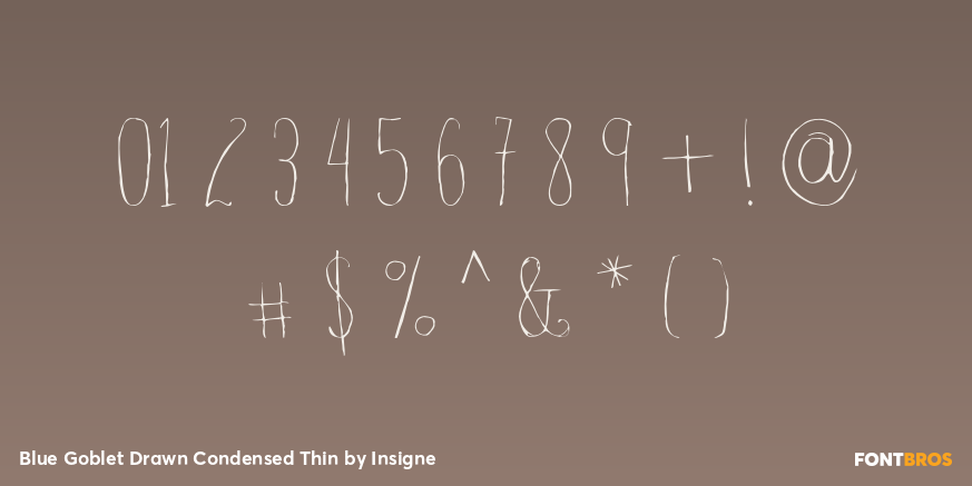 Blue Goblet Drawn Condensed Thin Font Poster #4