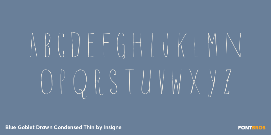 Blue Goblet Drawn Condensed Thin Font Poster #1