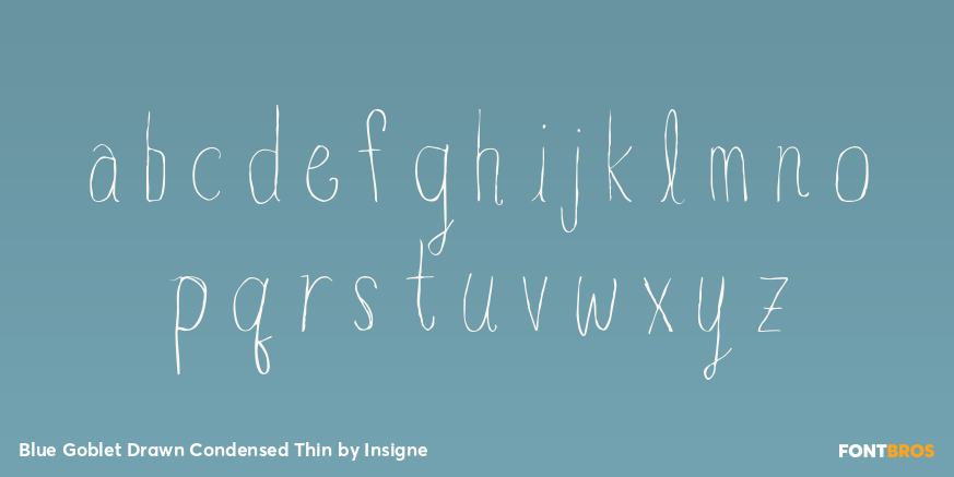 Blue Goblet Drawn Condensed Thin Font Poster #1