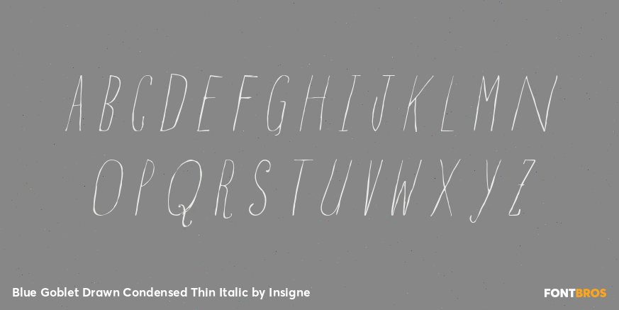 Blue Goblet Drawn Condensed Thin Italic Font Poster #2