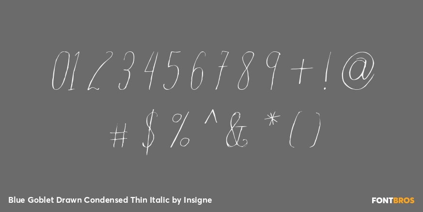 Blue Goblet Drawn Condensed Thin Italic Font Poster #4