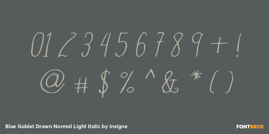 Blue Goblet Drawn Normal Light Italic Font Poster #4