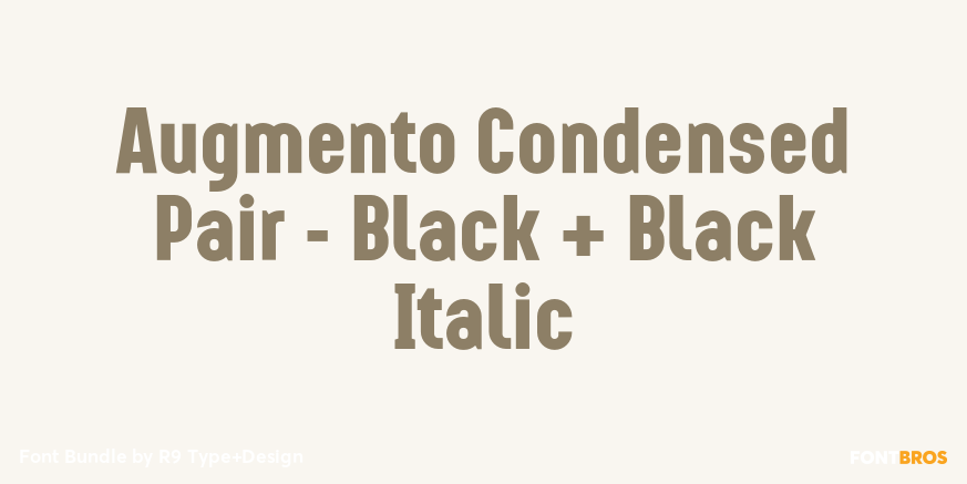 Augmento Condensed Pair - Black + Black Italic Poster