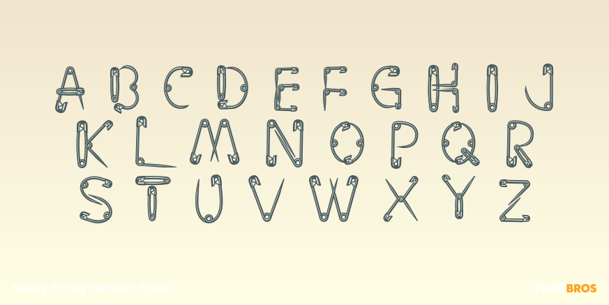 Safety Pin Font Poster #3