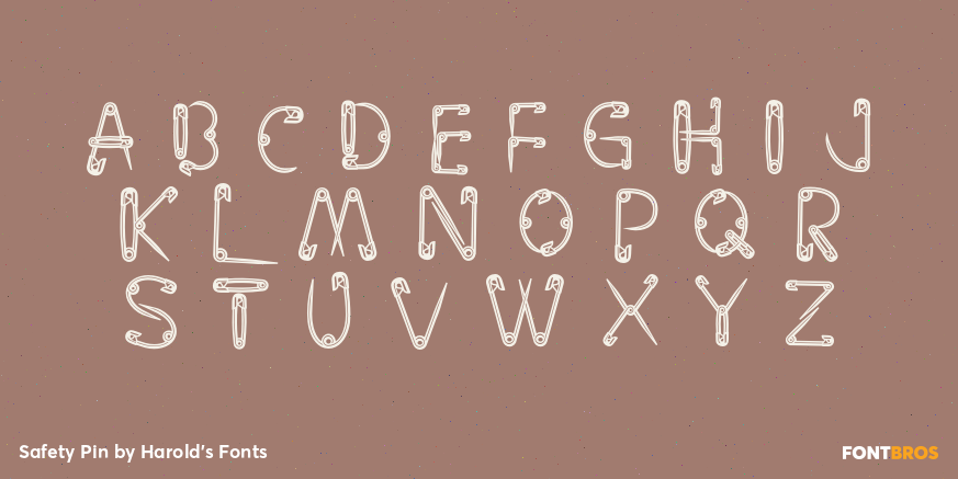 Safety Pin Font Poster #1