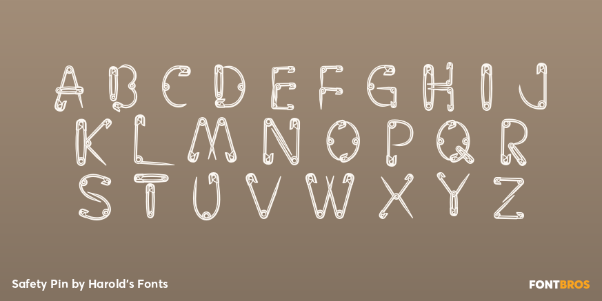 Safety Pin Font Poster #1