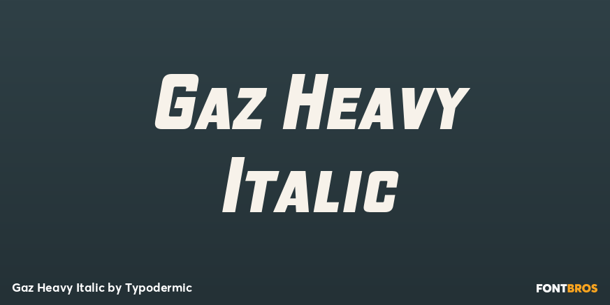 Gaz Heavy Italic Font Poster #1