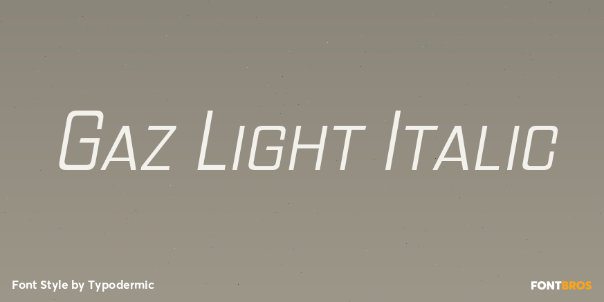 Gaz Light Italic Font Poster #1