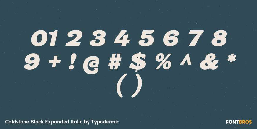 Caldstone Black Expanded Italic Font Poster #1