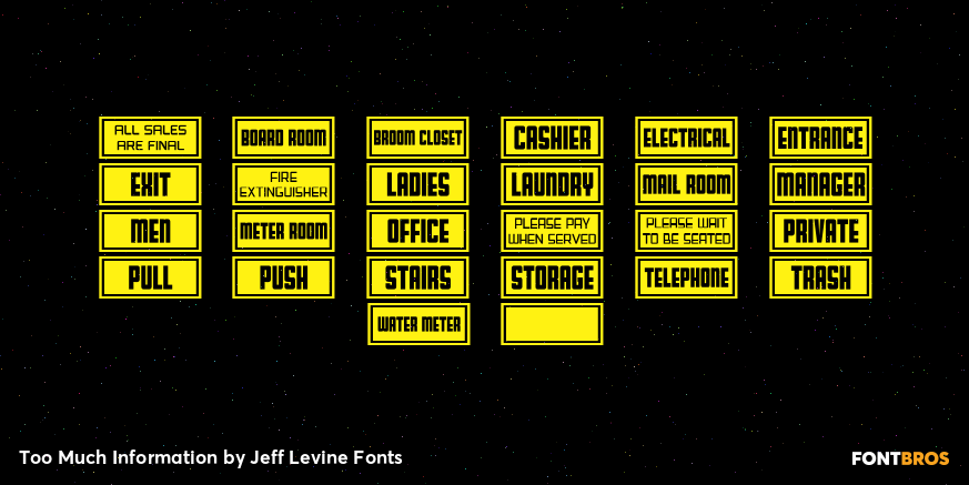 Too Much Information Font Poster #2